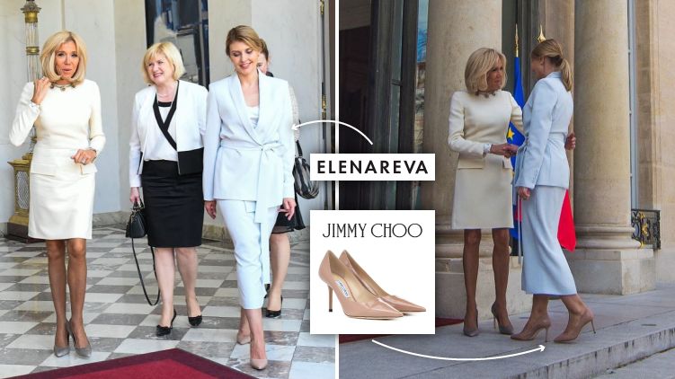 Елена Зеленская во Франции в костюме от Елены Ревы и туфлях-лодочках Jimmy Choo, фото: instagram.com