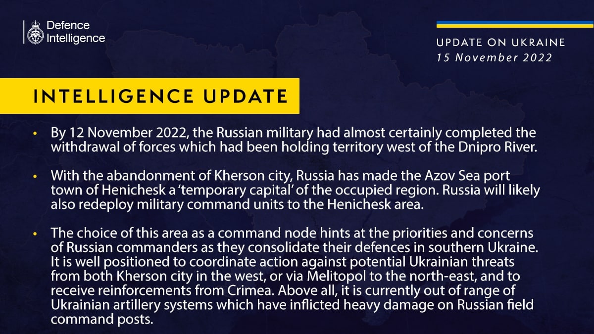Зачем россияне сделали Геническ т.н. временной столицей после ухода из Херсона