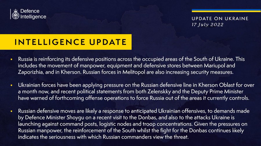 Скриншот из Твиттера разведки Британии