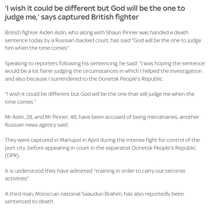 Скриншот с сайта Sky News