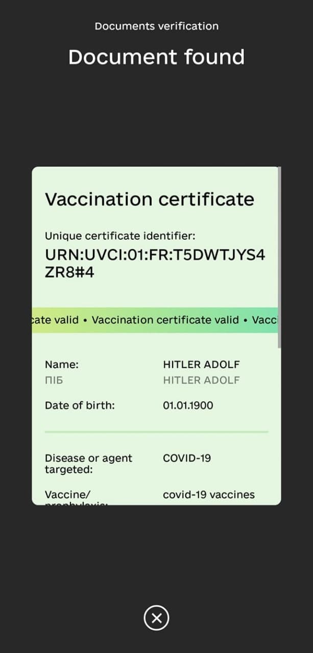 В сети появился ковид-сертификат Адольфа Гитлера