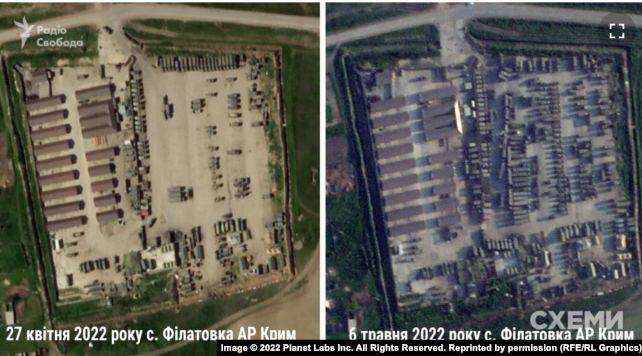 Спутник зафиксировал стягивание зенитно-ракетных сил и РСЗО армии РФ на север Крыма – в село Филатовка