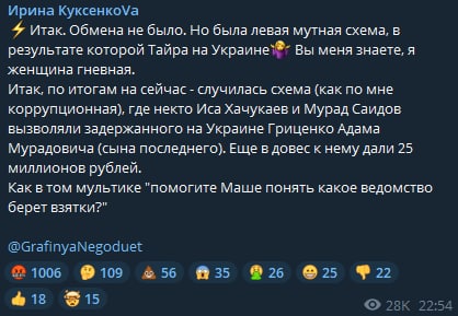Российская журналист предполагает коррупционную схему в обмене "Тайры"