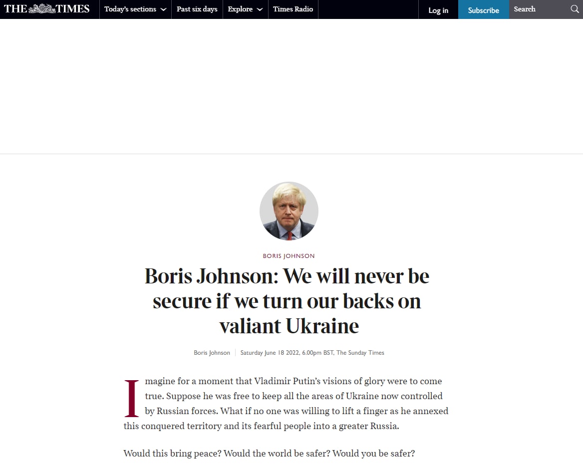 Джонсон обвинил Путина в применении тактики истощения