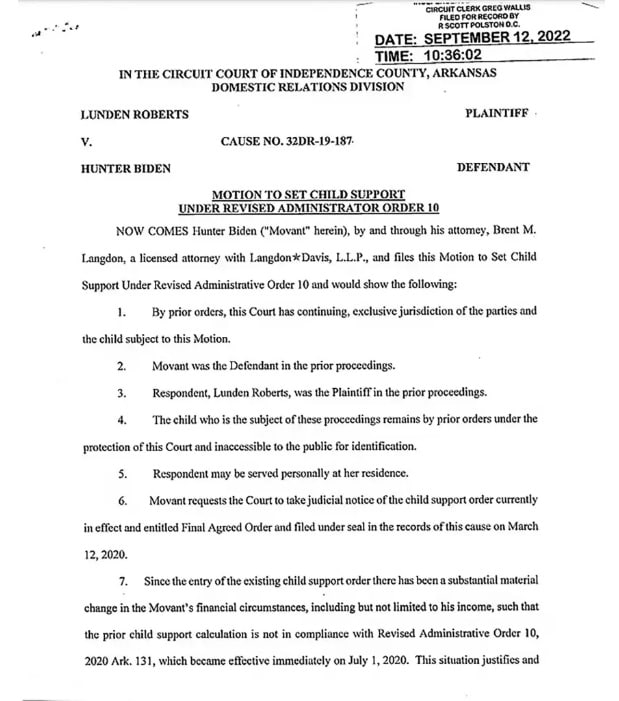 Байден хочет сократить алименты на свою дочь