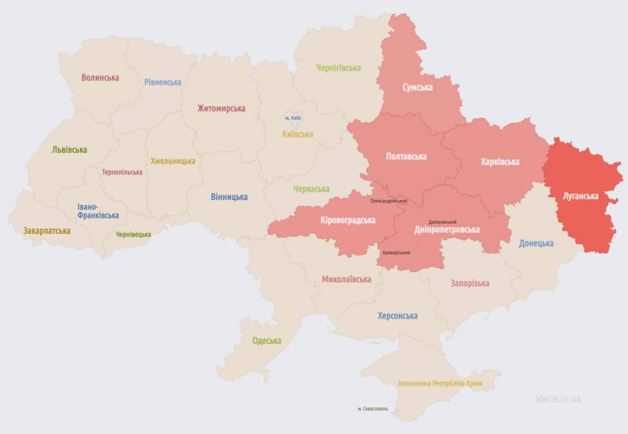 Карта воздушных тревог