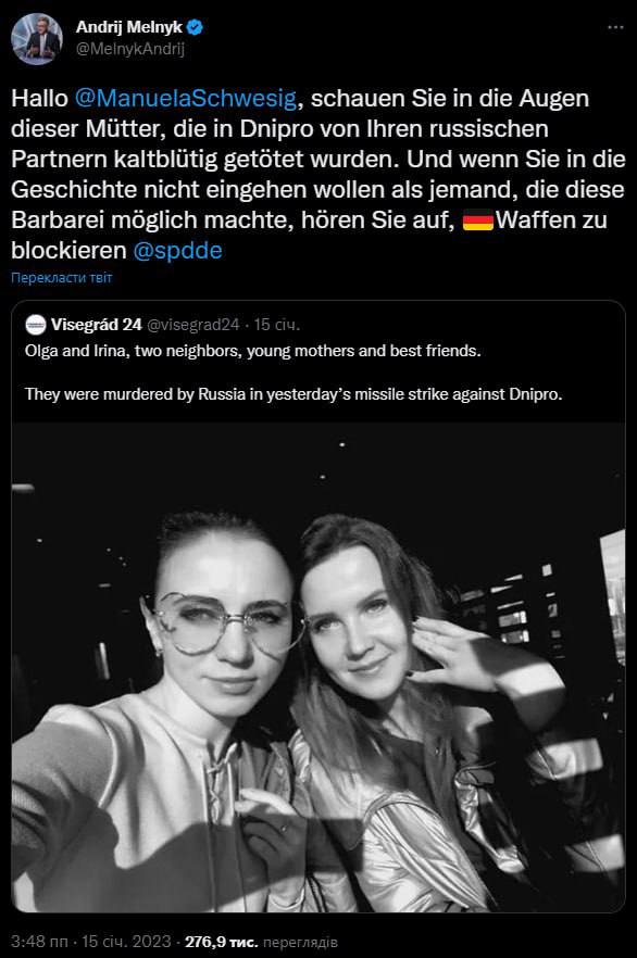 Мельник раскритиковал немецких политиков