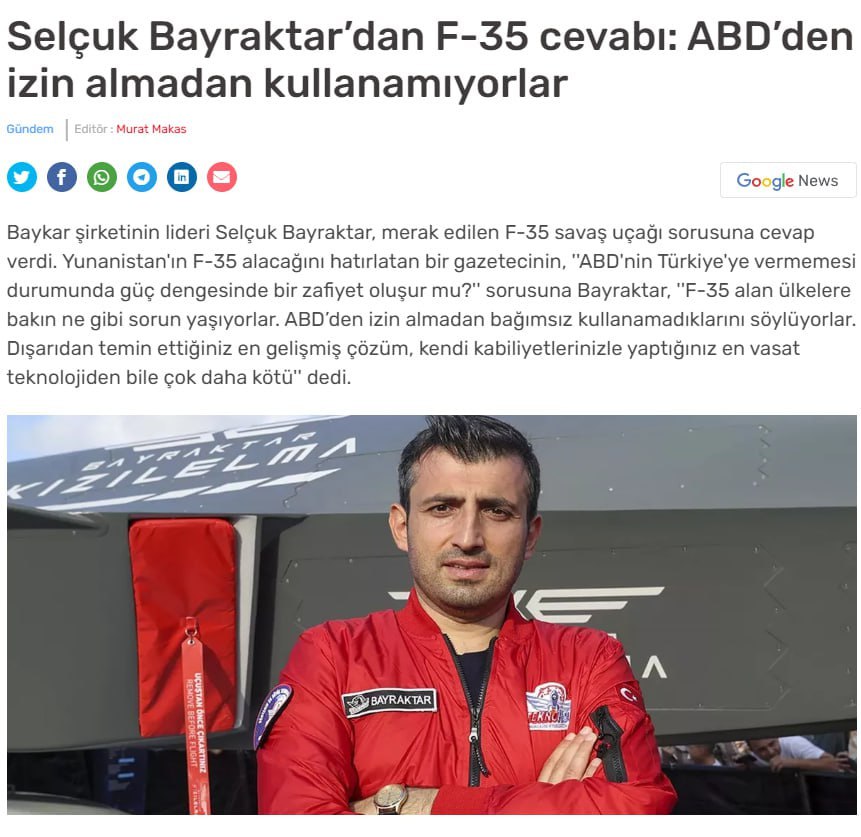 Покупці винищувачів F-35 не можуть використовувати їх без дозволу США