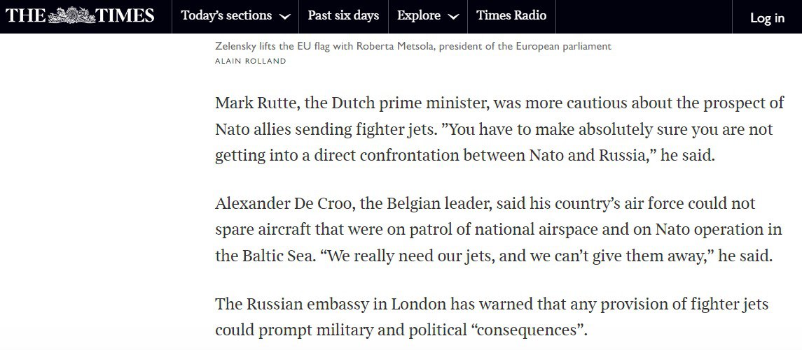 Бельгія не дасть Україні винищувачі