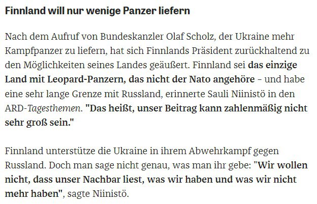 Финляндия передаст Украине всего несколько танков Leopard