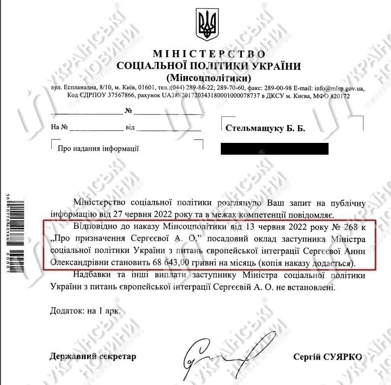 Анна Сергеева стала новой замминистра по Евроинтеграции