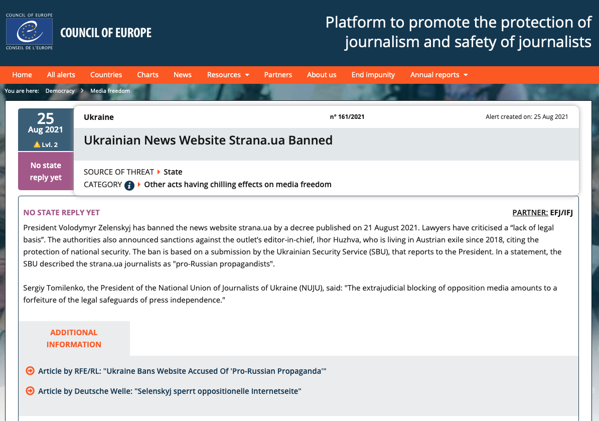 Совет Европы о санкциях против страны