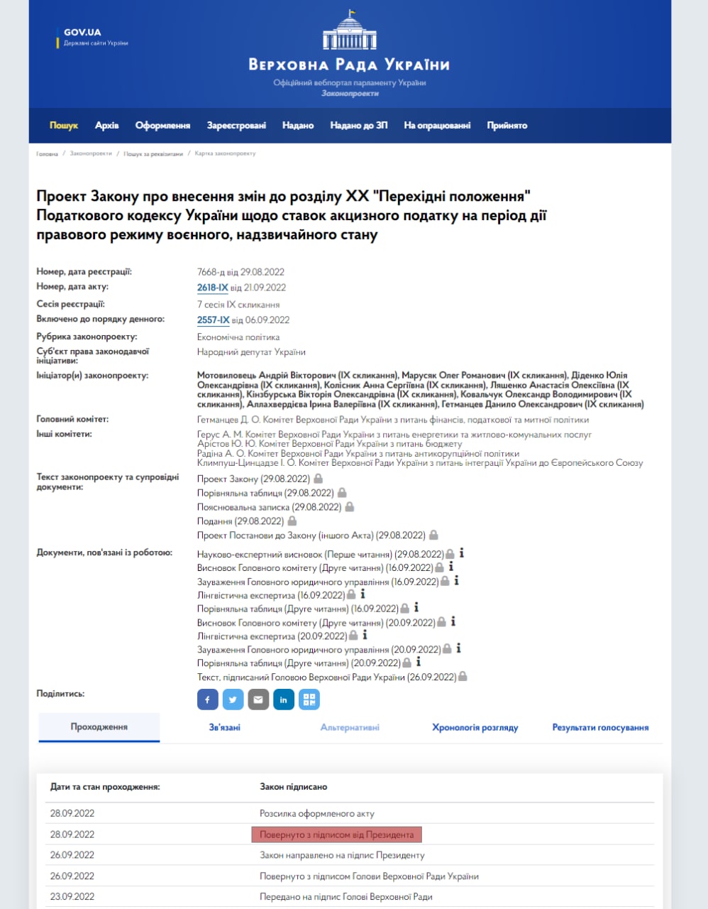 Карточка проекта изменений в закон О разведке