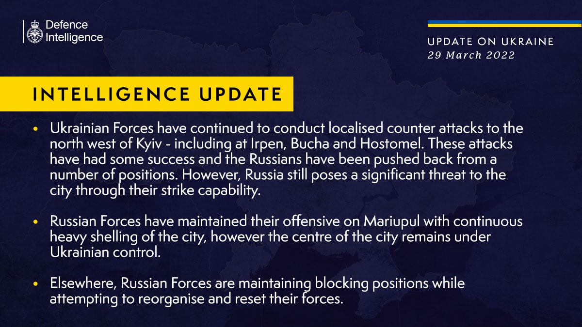 Отчет британской разведки по Украине 29 марта