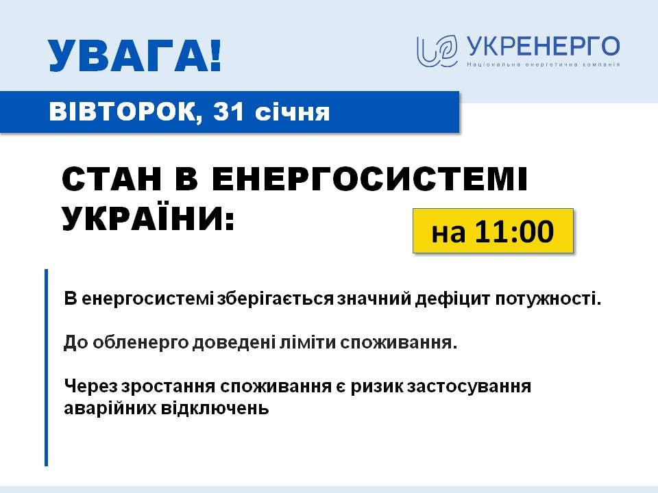 На фоне похолодания в Украине растет потребление энергии