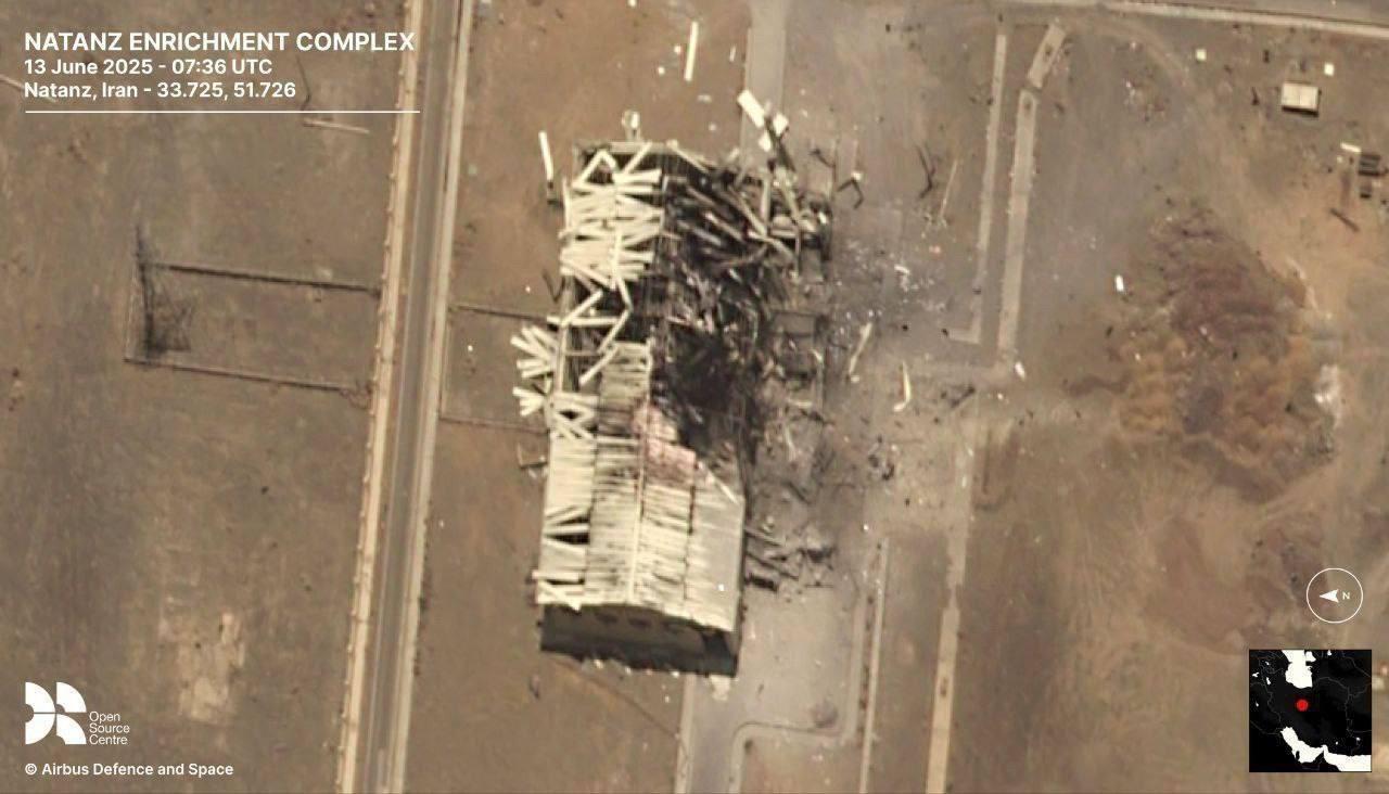 Супутникові фото пошкодження ядерного об'єкту Натанзе в Ірані