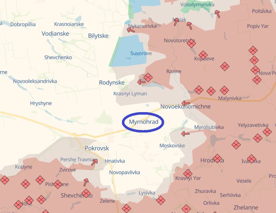 Россияне на Покровском направлении зашли на окраины Мирнограда