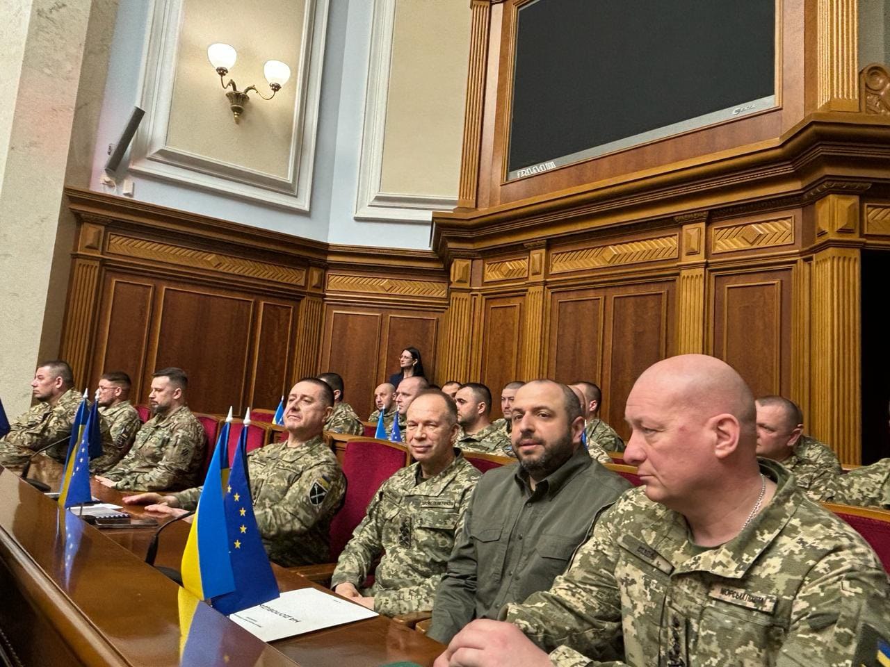 Военное руководство наблюдало за важным для него голосованием. Фото: страница в Facebook народного депутата Софии Федыны