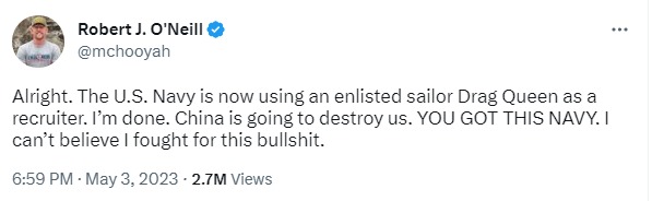 Скриншот из Твиттера О&rsquo;Нила