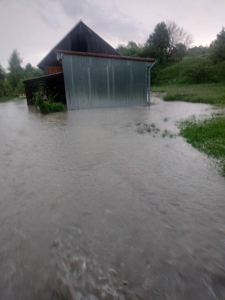 На Прикарпатье из-за сильных ливней село ушло под воду