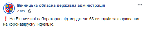 Скриншот: Винницкая областная государственная администрация