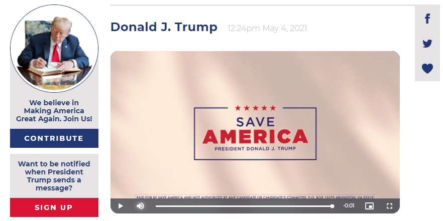Вместо Twitter. Трамп запустил платформу для общения со сторонниками