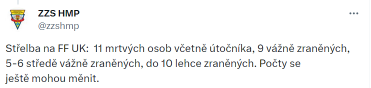 Последствия стрельбы в Праге