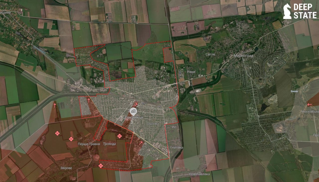 Покровськ – карта бойових дій. Джерело - Deep State