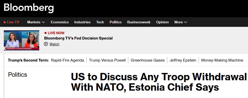 Снимок заголовка на  bloomberg.com