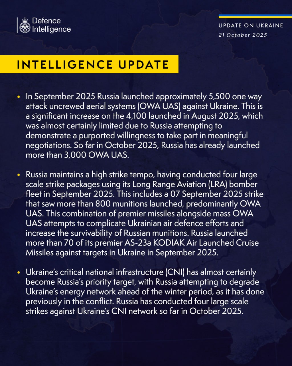 Британія фіксує збільшення числа дронів, які запускає РФ про Україну.