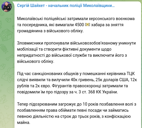 Снимок сообщения в Телеграм